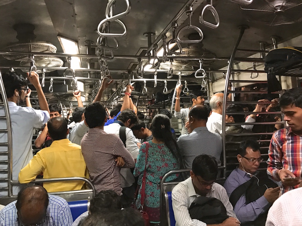 Packed commuter train